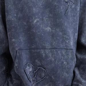 Conjunto de Sudadera con Capucha y Pantalones de Chándal para Hombre, de Poliéster, con Cremallera, Anti-UV, Resistente a la Decoloración Solar, Lavado Ácido, Color Liso, con Logotipo Personalizado, Oversize, Vintage, Lavado a la Piedra - Product Image 4