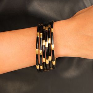 Stylish Gold Plated Channel <b>Set</b> Resin Inlay Brass Bangle Bracelet Trendy Unique <b>Gift</b> Jewelry Women <b>Girls</b> Latest Designer Wedding - Product Image 6