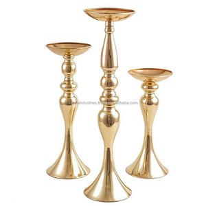 Portavelas montado en la pared de oficina para decoración del hogar, uso de alambre de hierro metálico, nuevo diseño, candelabros de tamaño estándar recubiertos de oro - Product Image 1