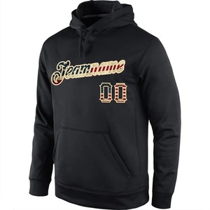 Custom Stitched <b>Black</b> Vintage Flag Cream Sports Pullover Sweatshirt Hoodie Retro Style <b>Fleece</b> Training Hoodies - Product Image 2