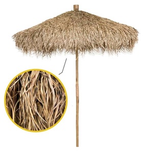 Sombrilla de hoja de palma de moda a precio económico al por mayor con base de bambú, sombrilla de bambú estilo boho para decoración de hoteles y resorts de playa - Product Image 4