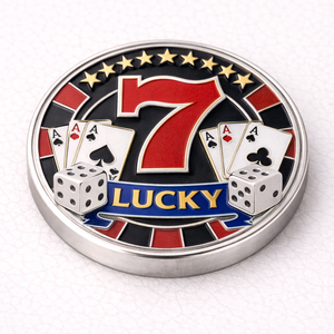 เหรียญโลหะเคลือบทองคำแบบโบราณ ลวดลายธีมลุ้นโชค สำหรับการแข่งขันปาเป้า  แบบกำหนดเอง  สำหรับคาสิโน - Product Image 5