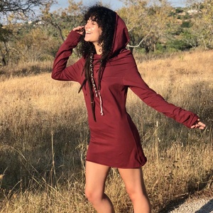 เสื้อคลุมมีฮู้ดสไตล์โบฮีเมียน ผ้าฝ้ายยืด คอวัว แขนยาว สไตล์แฟรี่คอร์ เอล์ฟ เสื้อผ้าสำหรับงานเทศกาล เสื้อทรงหลวมสำหรับฤดูร้อน สไตล์โบฮีเมียน - Product Image 1