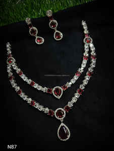 ชุดเครื่องประดับเจ้าสาวประดับเพชรแบบอเมริกันคลาสสิกสร้อยคอและต่างหูสองชิ้นสำหรับงานแต่งงานแฟชั่นสไตล์คลาสสิก - Product Image 4