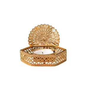 Artistic Metal Tealight Holder Vintage Finish Diwali Decor Candle <b>Stand</b> Living Room Decoration - Product Image 3