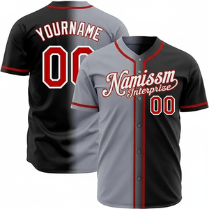 Maillot de baseball imprimé numériquement style dégradé personnalisé, respirant, style hip-hop, avec logo et nom brodés pour hommes et jeunes - Product Image 6