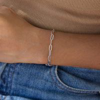 Bracelet chaîne en acier inoxydable J&D Jewelry, style paperclip, étanche, minimaliste, à maillons ovales, pour femme, usage quotidien