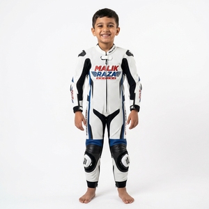 Combinaison de course en cuir pour enfants, une pièce, en cuir de vachette, MOQ 1 - Product Image 3