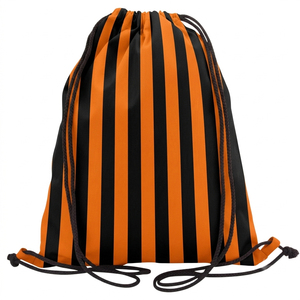 Custom Drawstring <b>Bags</b> Eco Friendly Recyclable Drawstring <b>Bag</b> Unisex Custom Striped Line Canvas <b>String</b> <b>Bags</b> - Product Image 1