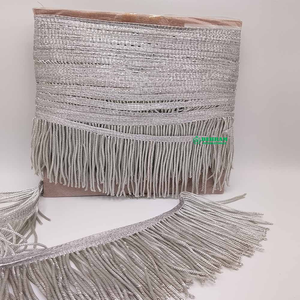 Frange en fil d'argent torsadé de qualité supérieure, fournie directement par l'usine, pour vêtements et décorations intérieures - Product Image 2