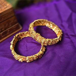 14K Gold Plated Jade Cuff <b>Bangles</b> <b>Bracelets</b> for Engagement - Product Image 3