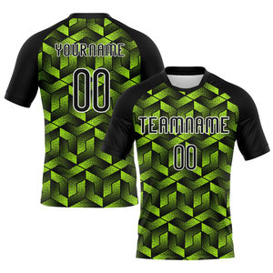 Nouvelle arrivée, maillot de volley-ball personnalisé vert herbe blanc-noir, manches courtes, sublimation, séchage rapide, respirant, pour adultes - Product Image 2