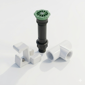 hydroplus international rooftop solar cleaning spray nozzle riser pipeline tee connector clamp pv module wash mounting <b>set</b> - Product Image 1