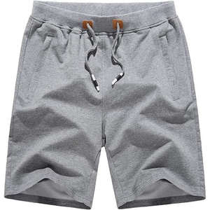 กางเกงขาสั้นผู้ชายคุณภาพสูงใหม่ ผ้าฝ้ายฟลีซ 100% สีพื้นเรียบง่าย สวมใส่สบาย ผลิตตามสั่ง แห้งเร็ว ระบายอากาศได้ดี เอวยางยืด - Product Image 1