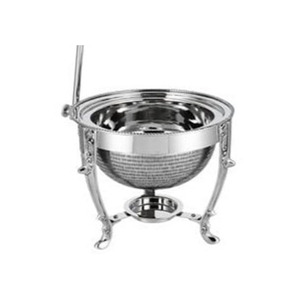Magnifique réchaud en argent martelé avec un support suspendu incurvé et un couvercle en dôme orné, idéal pour les mariages et les événements - Product Image 6