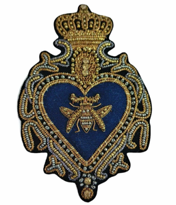 Parche bordado de lujo hecho a mano con motivos de lingotes y escudo americano, negro, para blazer, de tela de sarga de moda - Product Image 1