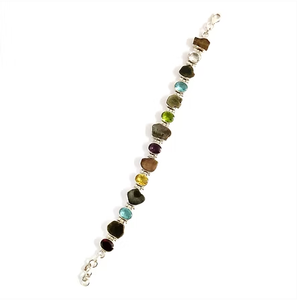 Bracelet unisexe élégant en pierres précieuses mélangées, 24,0 grammes, fait main, à porter tous les jours, pour toutes les occasions, cadeaux - Product Image 2