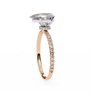 Classic Pave <b>Set</b> 1.5 Carat Lab Grown Pear Cut Diamond Engagement <b>Ring</b> 14k <b>Gold</b> IGI Report VS DEF Diamond for Anniversary Weddi - Product Image 6