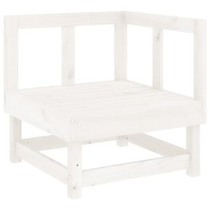 Ensemble de salon de jardin modulaire en pin massif blanc, 7 pièces - Product Image 3
