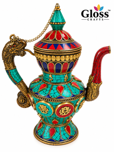 Vase de sol de luxe en marbre crème, style artisanal, motif floral sculpté, pour mariage traditionnel, maison, hôtel, restaurant, finition argentée - Product Image 6