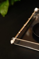 Acryl-Serviertablett für Speisen, Getränke, Snacks und Vorspeisen Rechteckige Essensplatten aus Lucite für Kaffeetische