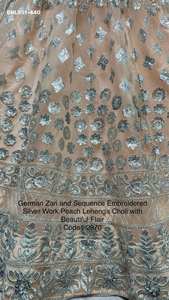 Conjunto de Lehenga Choli y Dupatta de Alta Calidad para Bodas, con Red de Tela y Bordado de Zari, Lentejuelas e Hilos, Venta al Por Mayor - Product Image 5