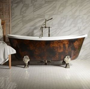 อ่างอาบน้ำทองแดงวินเทจแบบตั้งพื้นทรงขาตั้ง อ่างอาบน้ำโลหะขัดเงาสำหรับห้องน้ำ โรงแรม สปา - Product Image 3