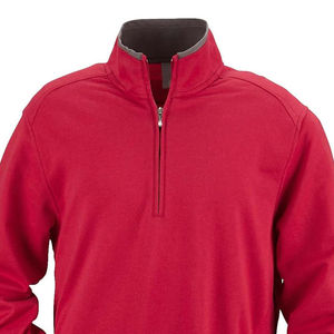 Wholesale Men's Red Quarter Zipper Pullover Sweatshirt Regular Fit Casual Stand Collar Long Sleeve <b>Lightweight</b> <b>Hoodie</b> For Men - Product Image 6