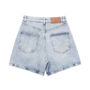 Shorts de mezclilla para mujer, clásicos, vintage, de cintura alta, azules, de pierna ancha, casuales, de verano, con bolsillos estilo cargo, Y2K - Product Image 5