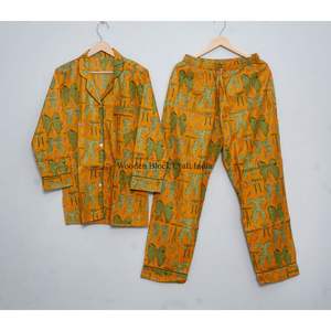 Conjunto de Pijama de Algodón con Estampado Floral, Cómodo y Transpirable, de Dos Piezas, con Cintura Elástica, para Vacaciones y Uso Diario - Product Image 6