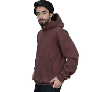 Sweat à capuche d'hiver pour homme en polyester/coton épais, coupe classique, avec étiquette de poche personnalisée, logo de haute qualité, teinture unie - Product Image 2