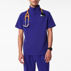 Fabricant OEM, vente en gros, logo personnalisé, ensemble d'uniformes médicaux pour hommes, bleu, infirmier, personnel de santé, vêtements de travail - Product Image 4