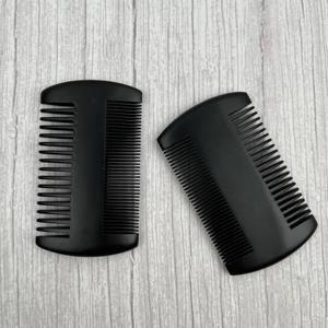 Wholesale Custom Logo Anti Static Pear Wood Black Beard Pocket Lice <b>Comb</b> Classic Portable <b>Wide</b> Fine Tooth Travel Friendly Salon - Product Image 3