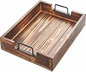 Bandeja DE SERVICIO DE MADERA clásica moderna de un solo nivel con acabado de laca para decoración del hogar cocina sala de estar sofá - Product Image 3