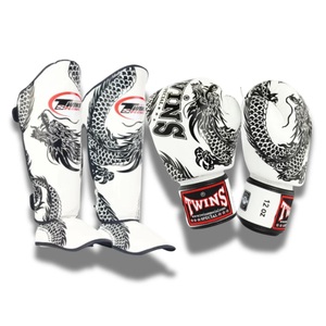 Twins Muay Thai Dragon Boxing <b>Gloves</b> Shin Guard Set Premium Leather Moisture Wicking Breathable Lightweight Adjustable Hook Loop - Product Image 3