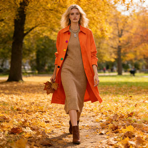 PROMO EXCEPTIONNELLE sur TEMU : Chemise Orange Ample et Respirante à Boutons pour Femme – Collection Printemps-Été-Automne 2026 – Idéale pour les Promenades Urbaines - Product Image 1