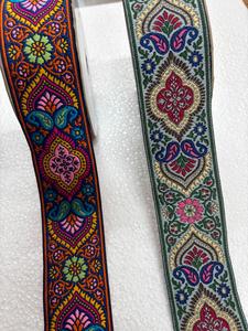 Traditional Eco-Friendly Colorful Floral Jacquard Embroidered Woven Lace Trim Border for Garments Saree Dupatta Craft Sewing - Product Image 2