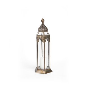 Farol de Hierro y Vidrio para Decoración del Hogar, Portavelas de Metal Duradero para Uso en Interiores o Exteriores - Product Image 4
