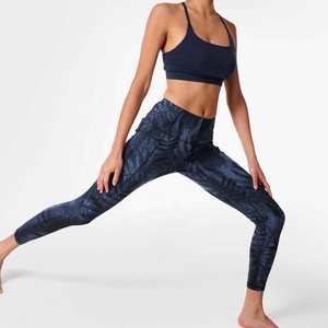 Custom Gym Mid Waist Leggings Womens Yoga <b>Pants</b> Running Workout Fitness Control Spandex/Polyester Four-Way Stretch Leggings - Product Image 2