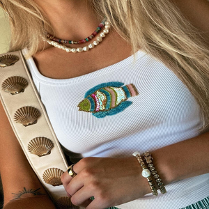 Top de mujer con bordado de cuentas para la colección de verano, estilo bohemio, top sin mangas con bordado de cuentas para mujer - Product Image 6