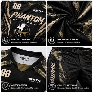 Custom Sublimated Camouflage Paintball Uniform Jersey and <b>Padded</b> Tactical <b>Pants</b> Set for Men - Product Image 3