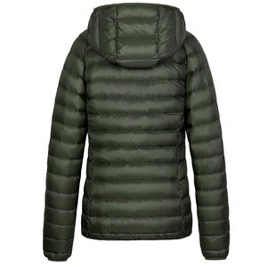 Chaqueta Acolchada con Capucha para Mujer, Verde, Ligera, Resistente al Viento, Exterior de Poliéster, Informal, para Otoño, Corte Regular, Cierre de Cremallera - Product Image 2