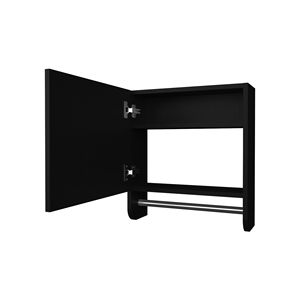 Black <b>Pine</b> Medicine Cabinet with Towel Bar and Included <b>Mirror</b> Bathroom Furniture in Melamine - Product Image 4