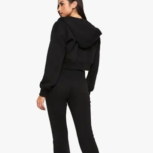 Ensemble de survêtement 3 pièces personnalisable en polyester pour femme, idéal pour l'entraînement et la course, motif uni, haut de sport hiver, vente en gros - Product Image 2