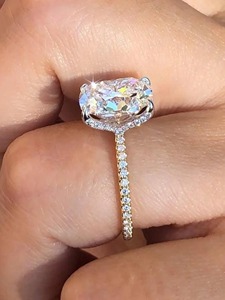 แหวนหมั้นเพชรทรงคุชชั่น 1.20 กะรัต E VVS2 รับรองโดย IGI เพชรเพาะเลี้ยงสำหรับผู้หญิง ทองคำแท้ 18K ดีไซน์โซลิแทร์สุดพิเศษ - Product Image 5