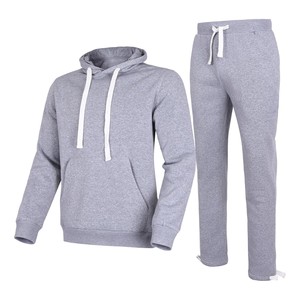 Ensemble de survêtement unisexe à capuche de couleur unie, manches longues, fermeture à cordon, vêtements décontractés d'automne, 100% coton, coupe régulière, jogging pour adultes - Product Image 3