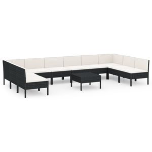 Ensemble de salon de jardin noir et blanc crème - Product Image 2