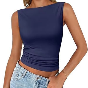 เสื้อกล้ามสายเดี่ยวแบบมีซับในสองชั้นสำหรับผู้หญิง สายปรับได้ ไม่มีแขน - Product Image 1