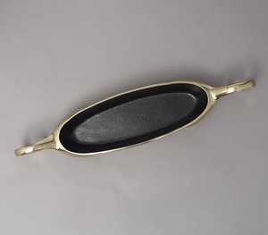Fabriqué pour être admiré, bol de service moderne minimaliste en métal, finition polie, intérieur noir, passe au lave-vaisselle, usage domestique - Product Image 1