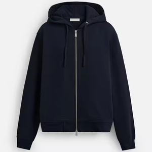 เสื้อฮู้ดซิปทรงบ็อกซี่โอเวอร์ไซส์สำหรับผู้ชาย ผ้าฝ้าย 100% หนัก 450gsm แบบเรียบง่าย เป็นมิตรกับสิ่งแวดล้อม กันลม - Product Image 4